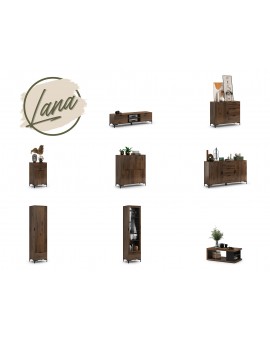 Kast LANA 04 Elegant walnoot - STAANDE 2-DEURS KAST MET LADEN