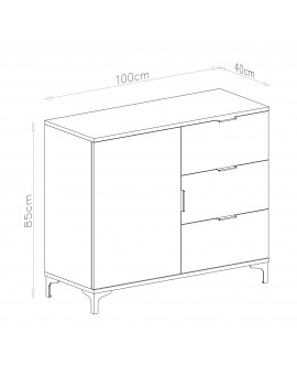 Kast LANA 03 Elegant walnoot - STAANDE KAST MET LADEN