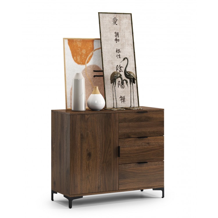 Kast LANA 03 Elegant walnoot - STAANDE KAST MET LADEN