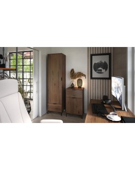 Kast LANA 03 Elegant walnoot - STAANDE KAST MET LADEN