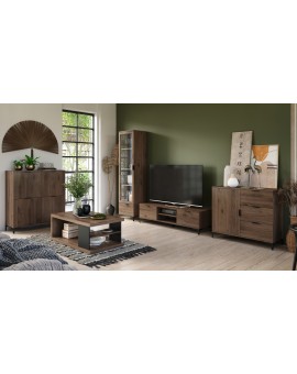 Kast LANA 02 Elegant walnoot - STAANDE 4-DEURS KAST