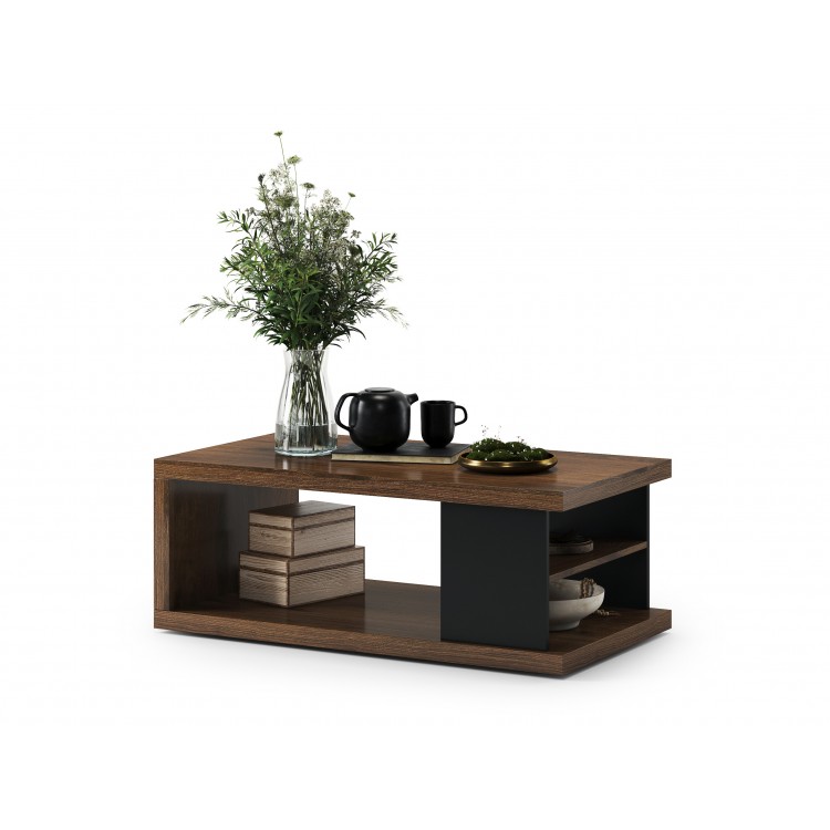 LANA Elegant walnoot - SALONTAFEL MET LEGPLANK