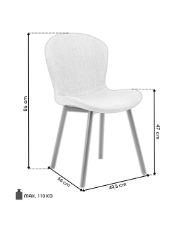 FIORA Groen (stof Apia 352)/zwart frame - MODERNE GESTOFFEERDE STOEL VOOR WOONKAMER/EETKAMER LOFT