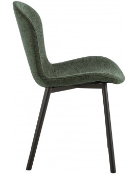 FIORA Groen (stof Apia 352)/zwart frame - MODERNE GESTOFFEERDE STOEL VOOR WOONKAMER/EETKAMER LOFT