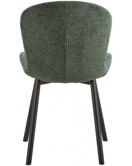 FIORA Groen (stof Apia 352)/zwart frame - MODERNE GESTOFFEERDE STOEL VOOR WOONKAMER/EETKAMER LOFT