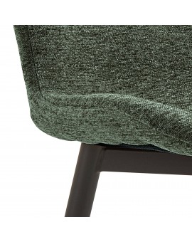 FIORA Groen (stof Apia 352)/zwart frame - MODERNE GESTOFFEERDE STOEL VOOR WOONKAMER/EETKAMER LOFT