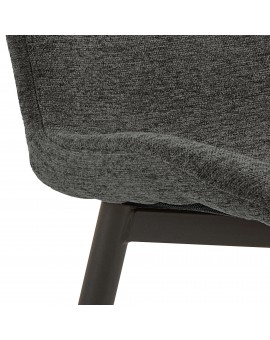 FIORA Donkergrijs (stof Apia 458)/zwart frame - MODERNE GESTOFFEERDE STOEL VOOR WOONKAMER/EETKAMER LOFT