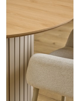 VERA Béžové (tkanina Apia 453)/béžový rám – MODERNÁ ČALÚNENÁ KRESLOVÁ STOLIČKA DO OBÝVAČKY/JEDÁLNE LOFT