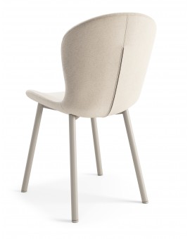 FIORA Beige (stof Apia 453) / grijs-beige frame (kasjmier) - MODERNE GESTOFFEERDE STOEL VOOR WOONKAMER/EETKAMER LOFT