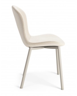 FIORA Beige (stof Apia 453) / grijs-beige frame (kasjmier) - MODERNE GESTOFFEERDE STOEL VOOR WOONKAMER/EETKAMER LOFT