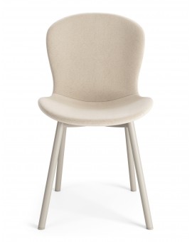 FIORA Beige (stof Apia 453) / grijs-beige frame (kasjmier) - MODERNE GESTOFFEERDE STOEL VOOR WOONKAMER/EETKAMER LOFT