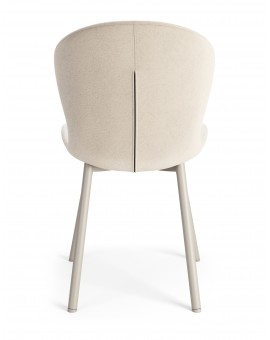 FIORA Beige (stof Apia 453) / grijs-beige frame (kasjmier) - MODERNE GESTOFFEERDE STOEL VOOR WOONKAMER/EETKAMER LOFT