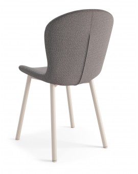 FIORA Lichtgrijs taupe (stof Basel 34) / beige frame - MODERNE GESTOFFEERDE STOEL VOOR WOONKAMER/EETKAMER LOFT