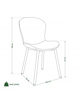 FIORA Lichtgrijs taupe (stof Basel 34) / beige frame - MODERNE GESTOFFEERDE STOEL VOOR WOONKAMER/EETKAMER LOFT