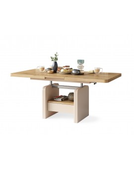 LEXUS verrijdbare koffietafel, met heffunctie, eiken artisan / beige