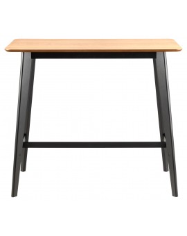 ROXY Natuurlijk Eiken/Zwart - BAR/KEUKENTAFEL HOOG HOUT FINEER