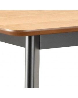 ROXY Natuurlijk Eiken/Zwart - BAR/KEUKENTAFEL HOOG HOUT FINEER