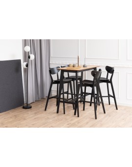 ROXY Natuurlijk Eiken/Zwart - BAR/KEUKENTAFEL HOOG HOUT FINEER