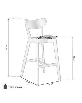 ROXY Zwart – HOUTEN BARSTOEL VOOR KEUKEN, WOONKAMER EN RESTAURANT IN RETROSTIJL