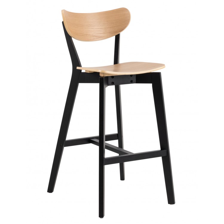 ROXY Dub Prírodný / Čierna Konštrukcia – DREVENÁ BAROVÁ STOLIČKA DO KUCHYNE, OBÝVAČKY A REŠTAURÁCIE V ŠTÝLE RETRO