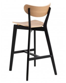 ROXY Dub Prírodný / Čierna Konštrukcia – DREVENÁ BAROVÁ STOLIČKA DO KUCHYNE, OBÝVAČKY A REŠTAURÁCIE V ŠTÝLE RETRO