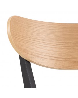 ROXY Natuurlijk Eiken / Zwart Onderstel – HOUTEN BARSTOEL VOOR KEUKEN, WOONKAMER EN RESTAURANT IN RETROSTIJL