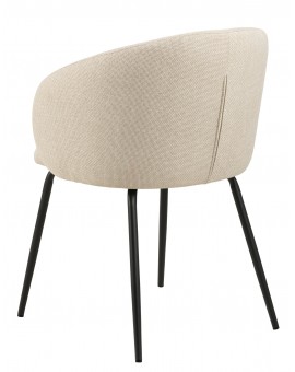 CLARA Beige (stof Monza 24)/zwarte poten - MODERNE GESTOFFEERDE KUIPSTOEL VOOR WOONKAMER/EETKAMER/KANTOOR LOFT