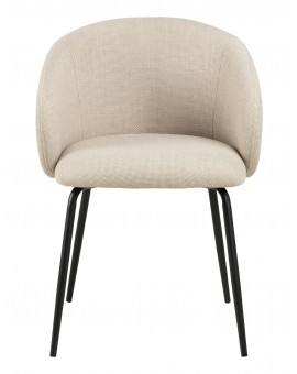 CLARA Beige (stof Monza 24)/zwarte poten - MODERNE GESTOFFEERDE KUIPSTOEL VOOR WOONKAMER/EETKAMER/KANTOOR LOFT