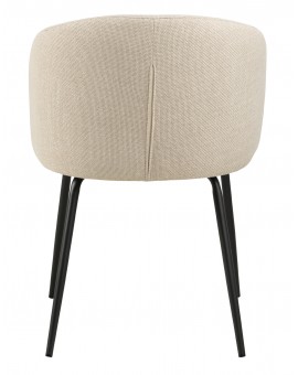 CLARA Beige (stof Monza 24)/zwarte poten - MODERNE GESTOFFEERDE KUIPSTOEL VOOR WOONKAMER/EETKAMER/KANTOOR LOFT