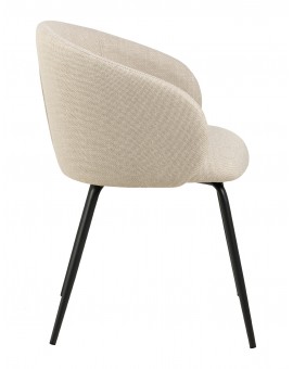 CLARA Beige (stof Monza 24)/zwarte poten - MODERNE GESTOFFEERDE KUIPSTOEL VOOR WOONKAMER/EETKAMER/KANTOOR LOFT