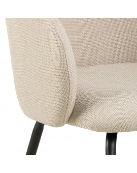 CLARA Beige (stof Monza 24)/zwarte poten - MODERNE GESTOFFEERDE KUIPSTOEL VOOR WOONKAMER/EETKAMER/KANTOOR LOFT