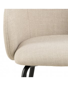 CLARA Beige (stof Monza 24)/zwarte poten - MODERNE GESTOFFEERDE KUIPSTOEL VOOR WOONKAMER/EETKAMER/KANTOOR LOFT