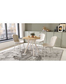 copy of ALMO 80 Orech Elegant / béžové nohy – okrúhly stôl s nohami Y, loftový/industriálny do kuchyne, obývačky a jedálne