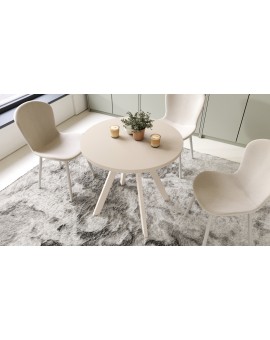 ALMO 80 Beige (Champagne) / beige poten – ronde tafel met Y-poten, loft/industrieel voor keuken, woonkamer en eetkamer