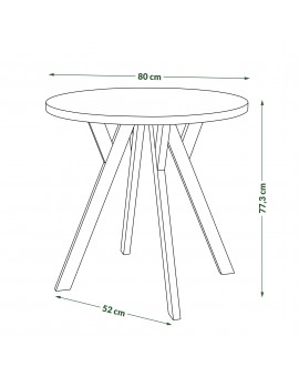 ALMO 80 Beige (Champagne) / beige poten – ronde tafel met Y-poten, loft/industrieel voor keuken, woonkamer en eetkamer