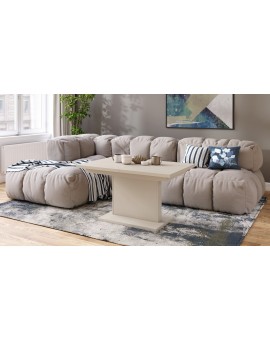 ASTON MINI Beige (champagne) – uitschuifbare tafel met in hoogte verstelbaar tafelblad