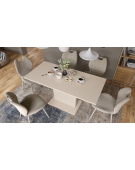ASTON MINI Beige (champagne) – uitschuifbare tafel met in hoogte verstelbaar tafelblad