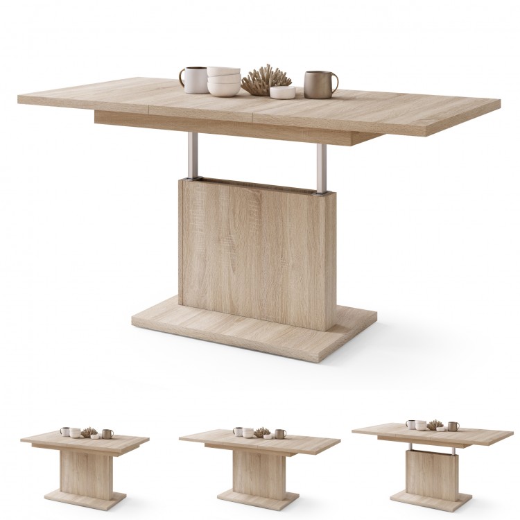 ASTON MINI Eik Sonoma – uitschuifbare tafel met in hoogte verstelbaar tafelblad