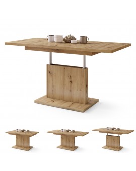 ASTON MINI Eik Artisan – uitschuifbare tafel met in hoogte verstelbaar tafelblad