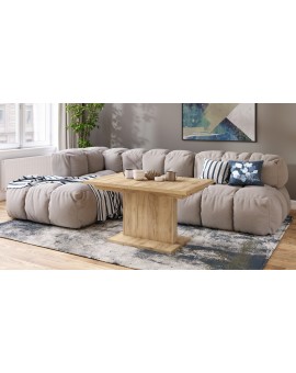 ASTON MINI Eik Craft Goud – uitschuifbare tafel met in hoogte verstelbaar tafelblad
