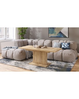 ASTON MINI Eik Craft Goud – uitschuifbare tafel met in hoogte verstelbaar tafelblad