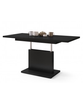 ASTON MINI Mat Zwart – uitschuifbare tafel met in hoogte verstelbaar tafelblad