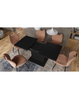 ASTON MINI Mat Zwart – uitschuifbare tafel met in hoogte verstelbaar tafelblad