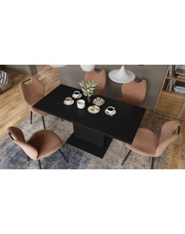 ASTON MINI Mat Zwart – uitschuifbare tafel met in hoogte verstelbaar tafelblad