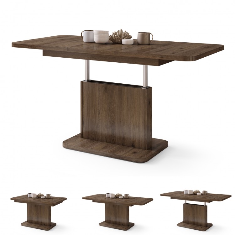 ASTON MINI-Z Elegant Walnoot – uitschuifbare tafel met in hoogte verstelbaar tafelblad