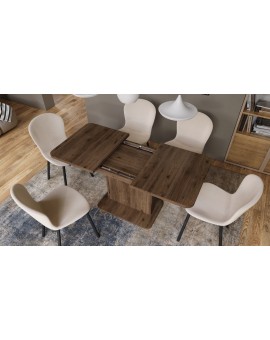 ASTON MINI-Z Elegant Walnoot – uitschuifbare tafel met in hoogte verstelbaar tafelblad