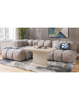 ASTON MINI-Z Beige (Champagne) – uitschuifbare tafel met in hoogte verstelbaar tafelblad