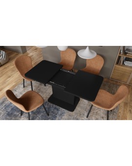ASTON MINI-Z Zwart Mat – uitschuifbare tafel met in hoogte verstelbaar tafelblad