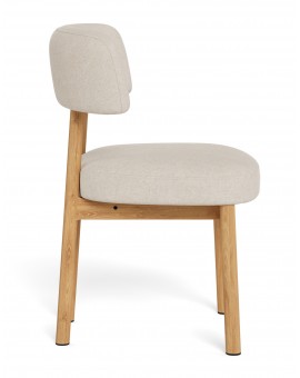 TORAY Beige (stof Apia 453)/eiken naturel onderstel - GESTOFFEERDE EETKAMERSTOEL VOOR KEUKEN/EETKAMER