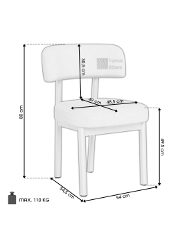 TORAY Beige (Apia 453 fabric)/natural oak base - UPHOLSTERED DINING CHAIR FOR KITCHEN/DINING ROOM